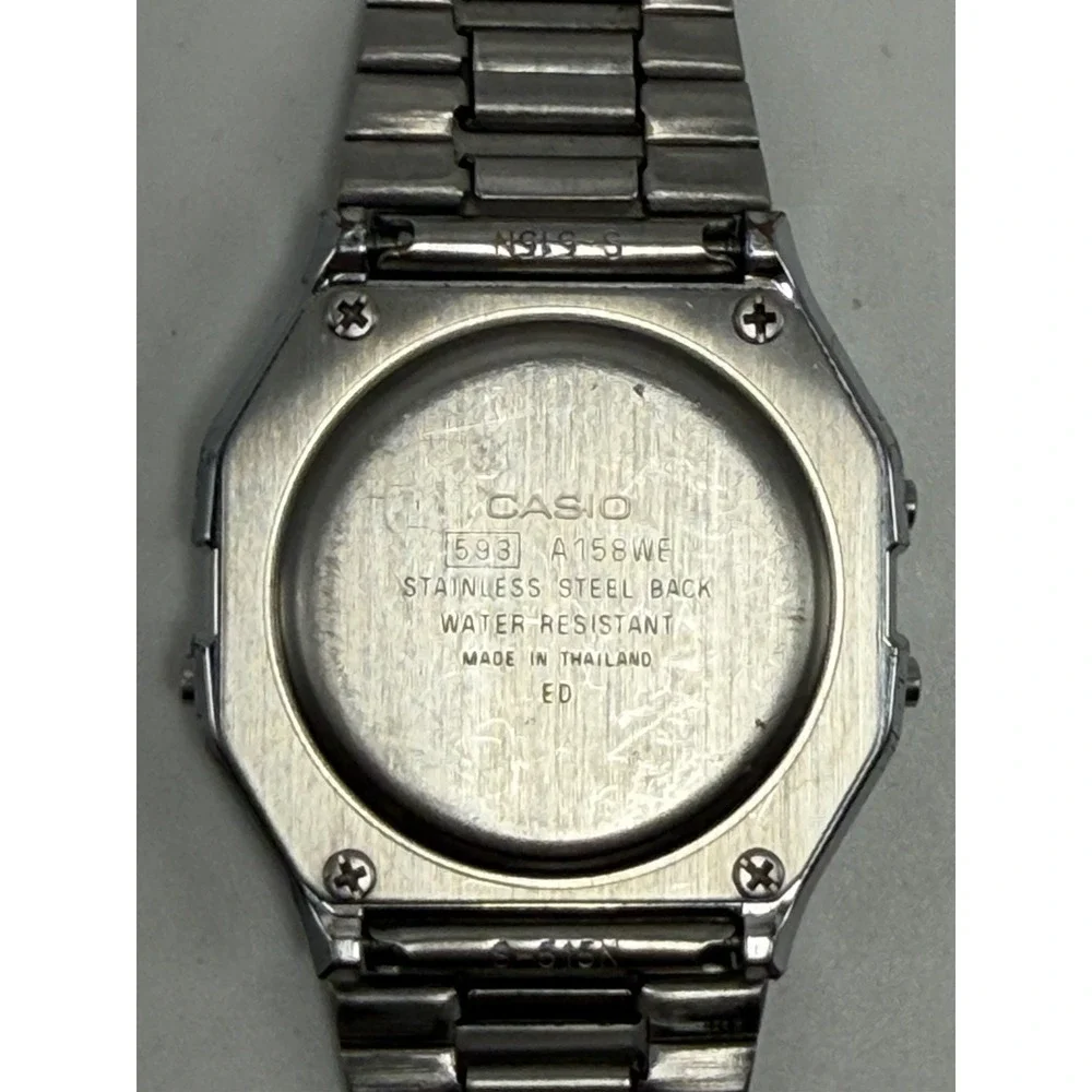 Casio A158WE New Battery Mens Watch 33MM 7.75